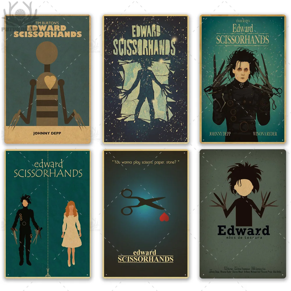 Классический металлический постер Edward Scissorhands Оловянная табличка винтажный