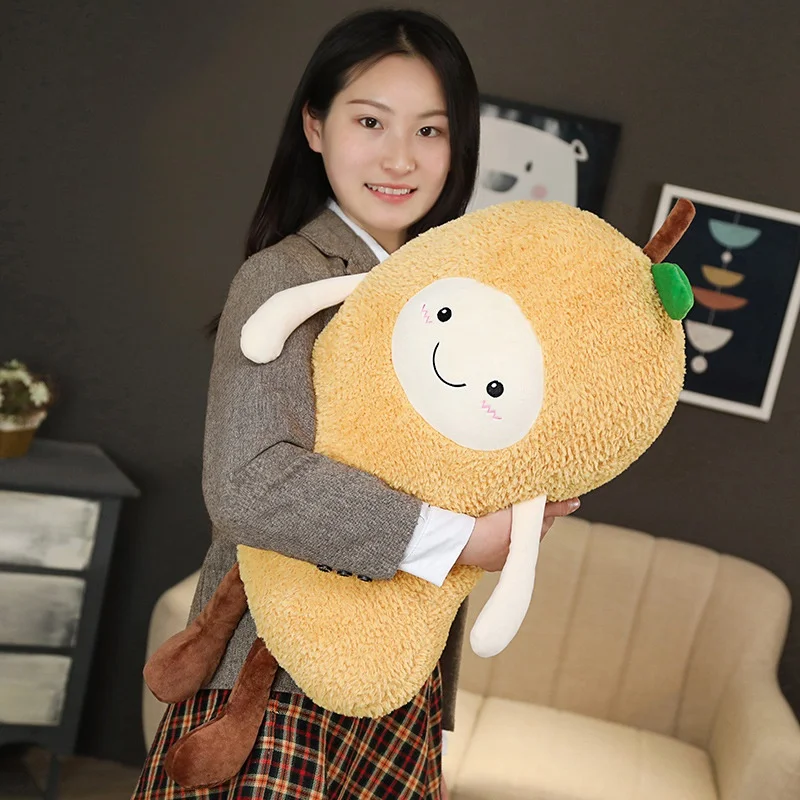 Кавайная плюшевая подушка с выражением лица фрукты мягкие набивные баклажаны