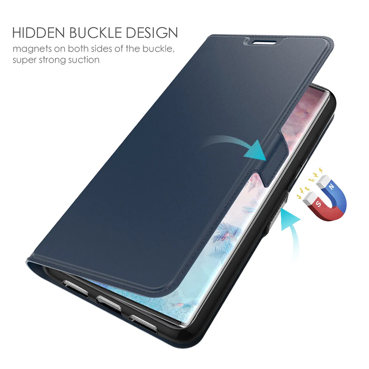 Чехол для Samsung Galaxy Note 10 Plus Магнитный чехол из искусственной кожи с откидной