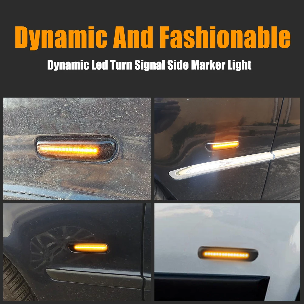 

Pair Dynamic Led Side Marker Flowing Turn Signal Light Indicator Blinker For BMW E39 E46 Coupe Compact Cabriolet Touring Saloon