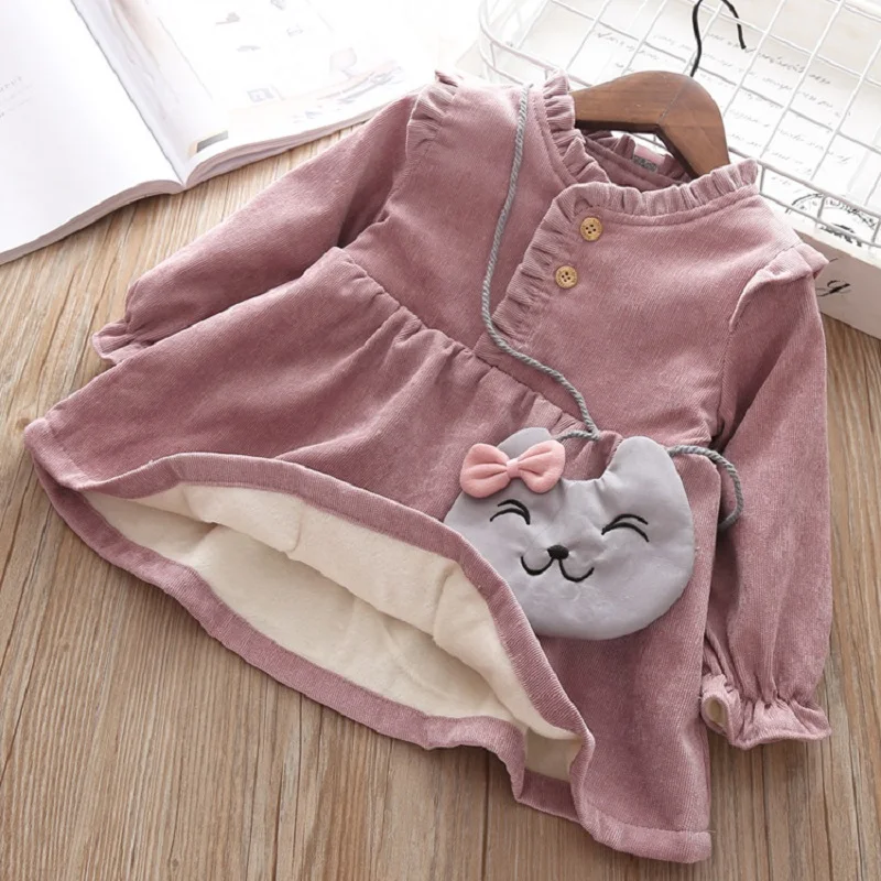 Одежда для малышей 2020 зимняя одежда плотное теплое платье принцессы