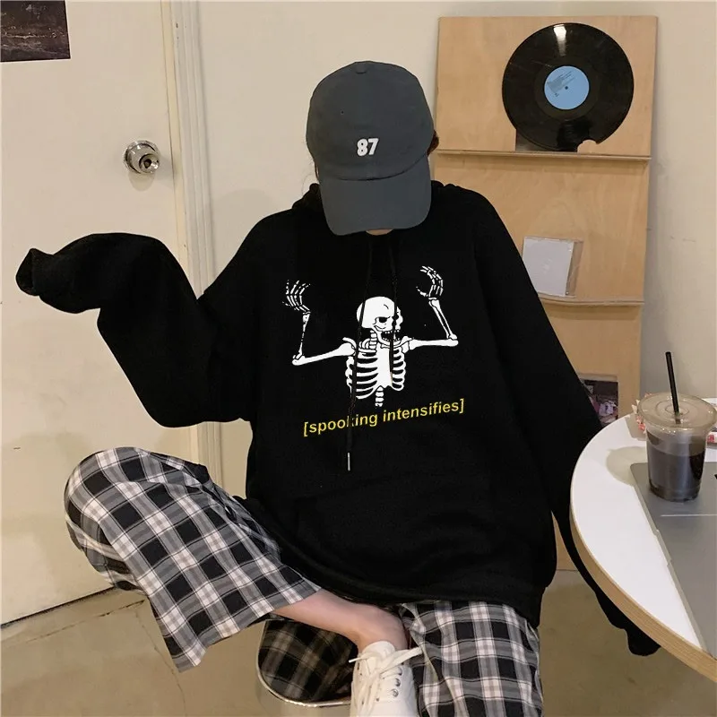 

Veste d'automne a capuche pour femmes, vetement chic, ample, style preppy coreen, Punk, nouvelle collection