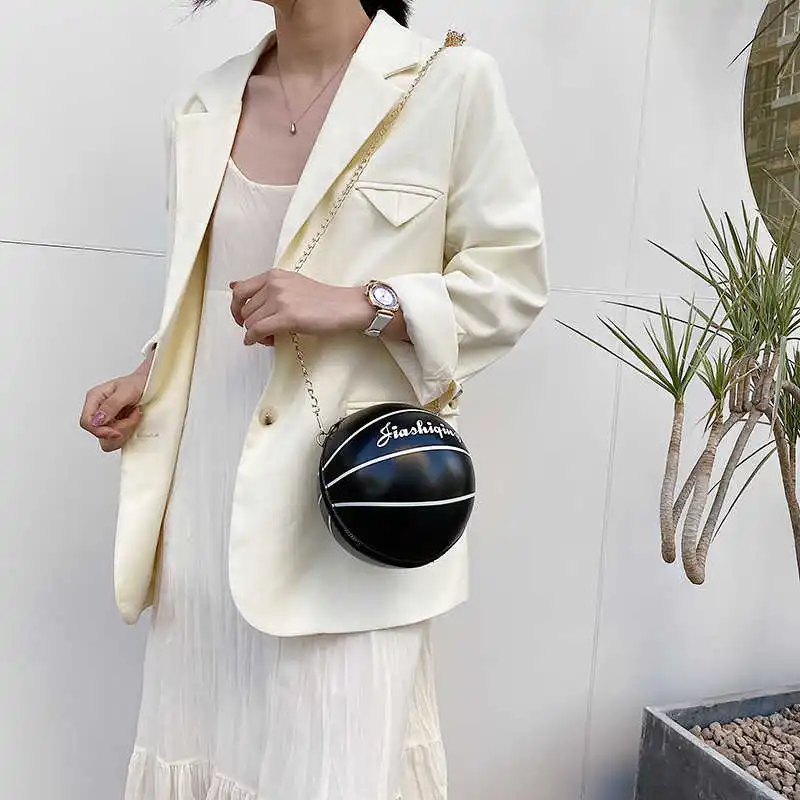 

basketball shape bag for women 2021 girls mini purses and handbags bowling cute crossbody shoulder bag with chain fashion