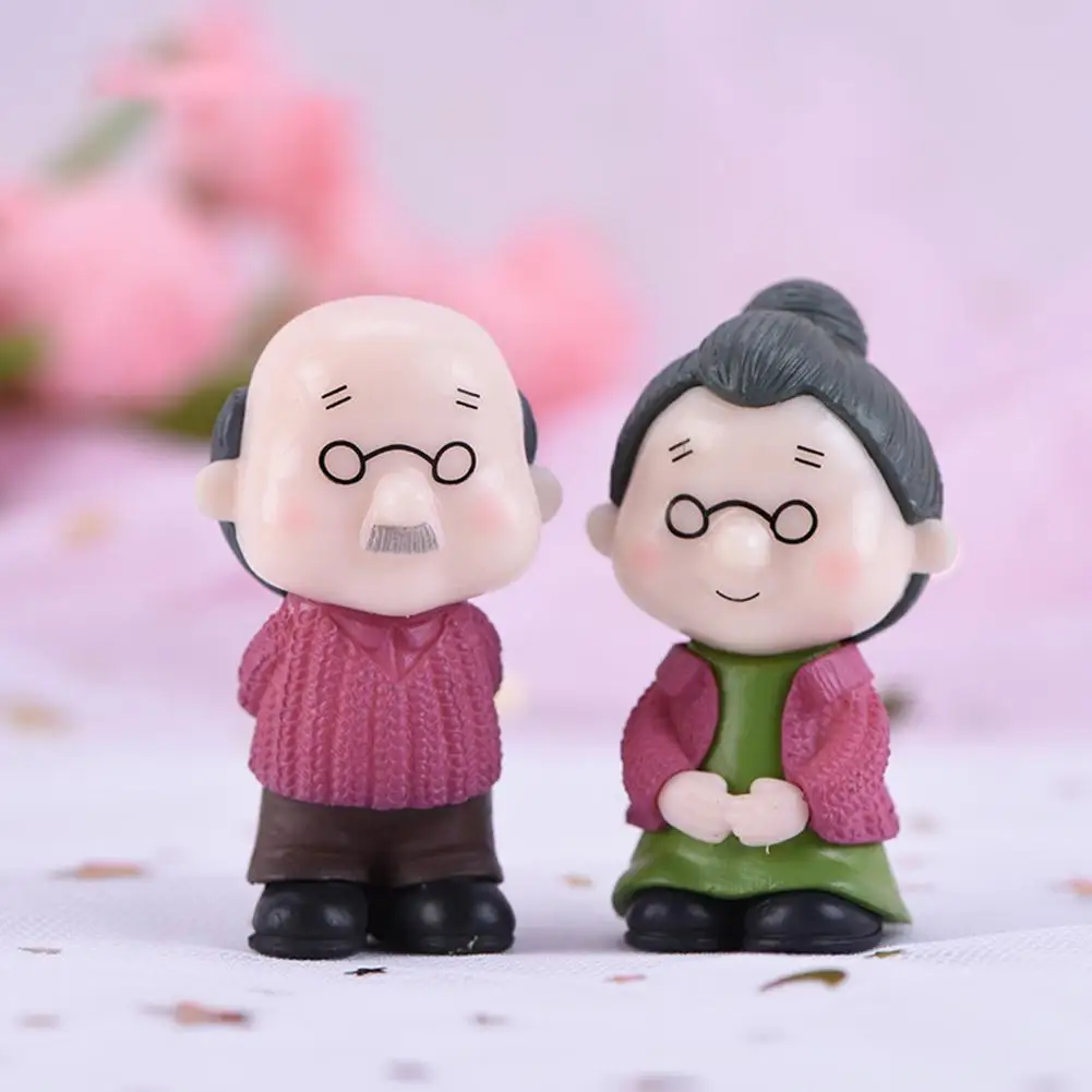 

2 шт., милая бабушка, дедушка, двойное украшение «сделай сам», кукла, подарки для пар, фигурки, миниатюрная модель, фигурка