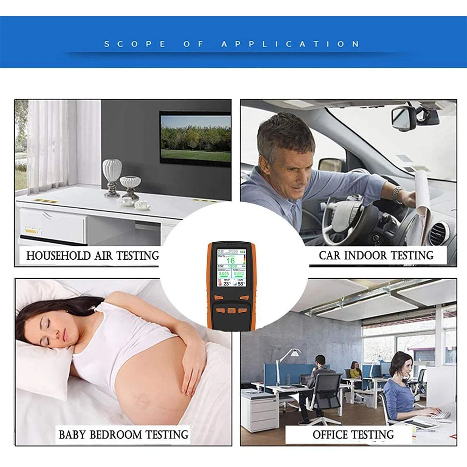Измеритель температуры и влажности Co2 цифровой портативный детектор утечки газа