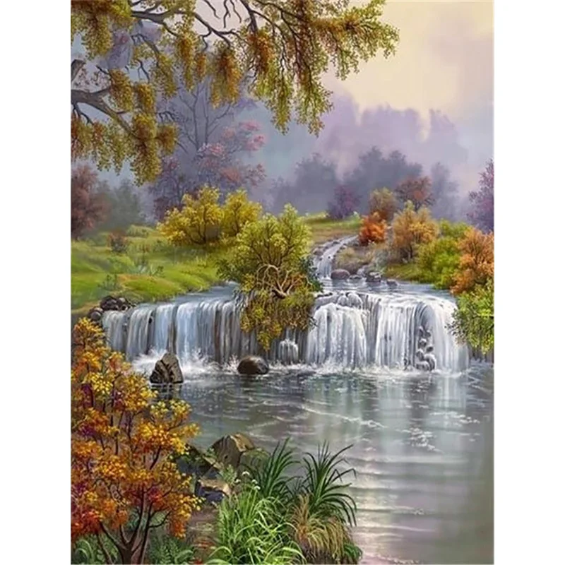 Фуюн 5D алмазов картина полный набор водопад круглые стразы Алмазная вышивка