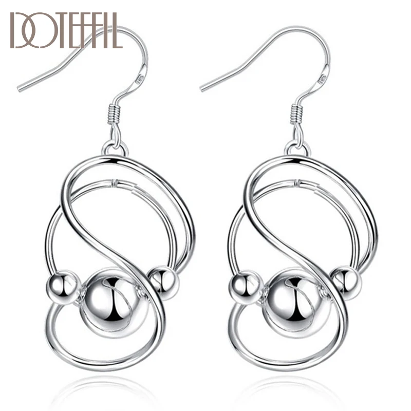 Женские Геометрические серьги DOTEFFIL из стерлингового серебра 925 пробы с гладкими