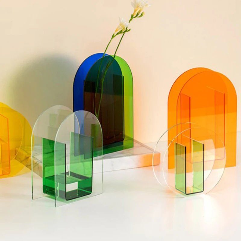 

Acrylic Vases Floral Container Decorative Shop Design Home Office Decoration