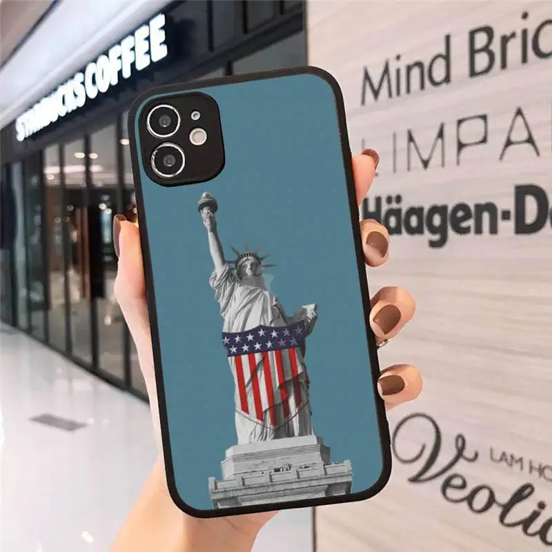 

fashion design America USA Flag Phone Case Matte Transparent for iPhone 7 8 11 12 s mini pro X XS XR MAX Plus cover funda