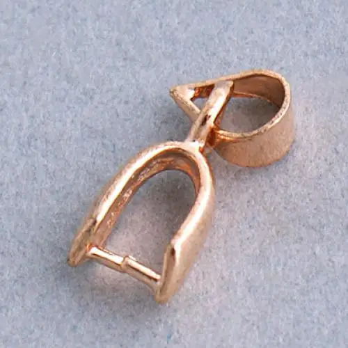 

20 Brass Pendant Beads Pinch Bail Rose Gold Plated DIY Jewelry Findings 15mm