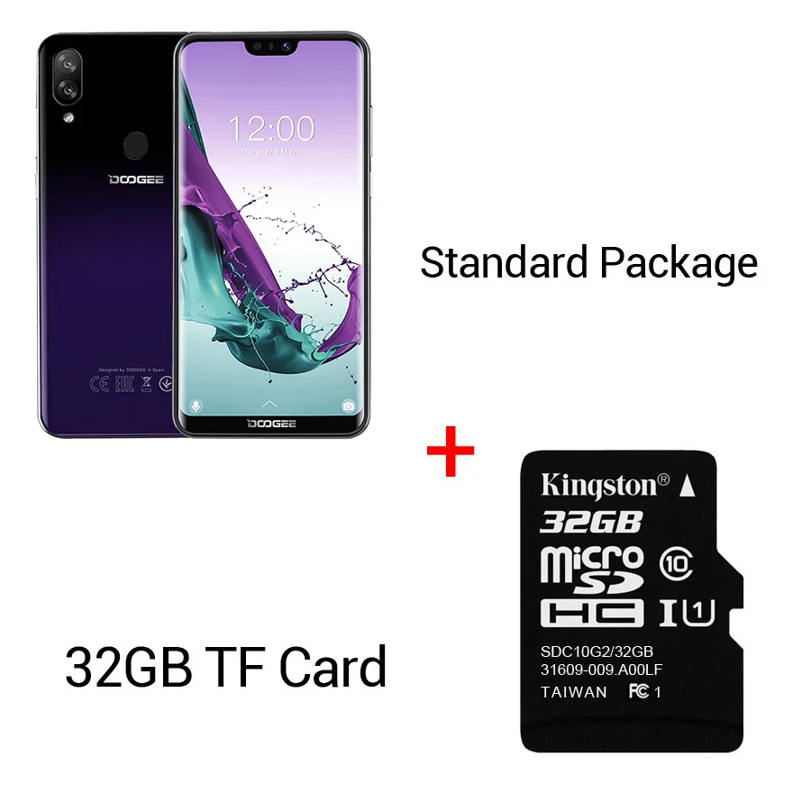 Purple n 32GB Card DOOGEE N10 мобильный телефон Octa Core, 3 Гб оперативной памяти, Оперативная память 32GB Встроенная память 5,84 дюймов FHD+ 19:9 Дисплей 16.0MP Фронтальная камера 3360 мАч Android 8,1 4glte - Цвет: Purple n 32GB Card