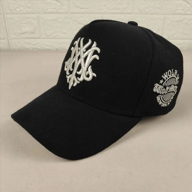 

Five-Piece Baseball Cap Face-Looking Small Hat Autumn and Winter Woolen Baseball Cap Trendy Casual Fashion Peaked Cap Men's Hat