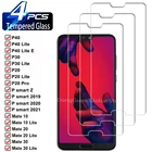 4 шт. закаленное стекло для Huawei P10 P20 P30 P40 P50 P9 P8 Pro Lite Plus Защита экрана для P Smart 2021 2020 2019 Pro Z S стекло