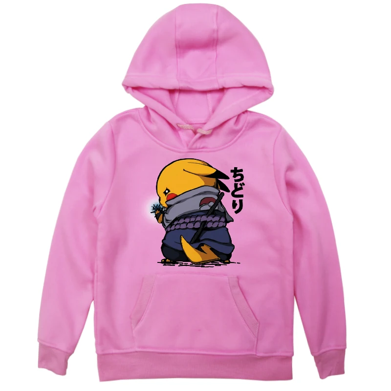 Hoodies 7 Футболка с изображением покемона для мальчиков Толстовки с капюшоном для девочек; модные свитера с рисунками из мультфильмов «Пикачу» из двух предметов: толстовка с капюшоном и рисунком котенка для детей для малыша; на каждый день Демисезонный свитер пуловер Топы - Цвет: Hoodies 7