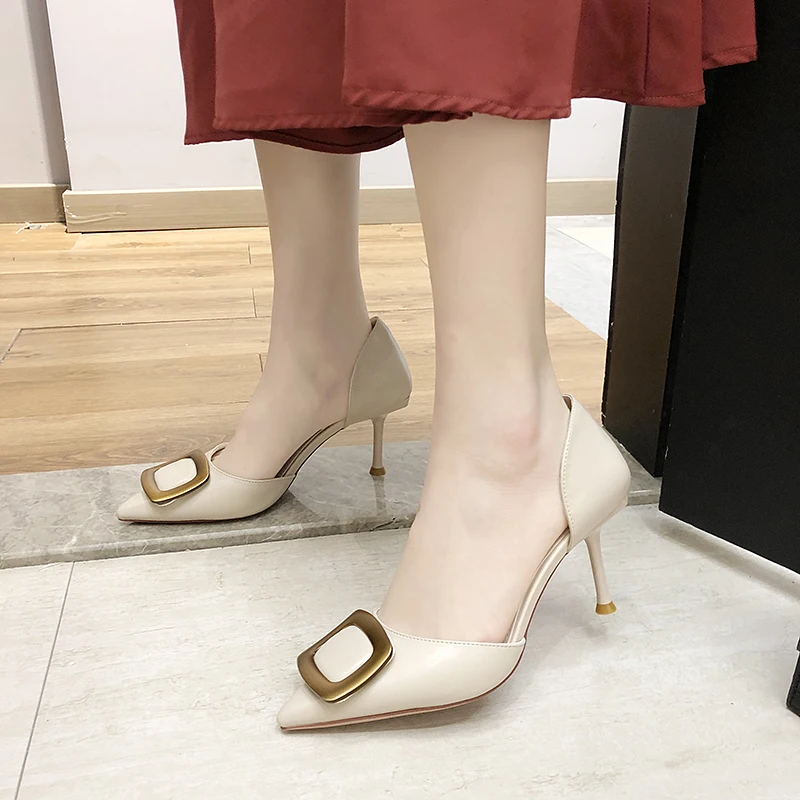 Женские туфли на высоком каблуке лодочки с закрытым острым носком элегантные