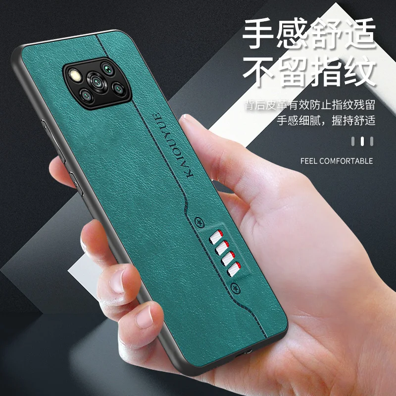 for xiaomi poco x3 nfc case luxury pu leather skin protective back cover case for xiaomi poco m3 f2 pro m2 x2 x3 pro phone shell free global shipping