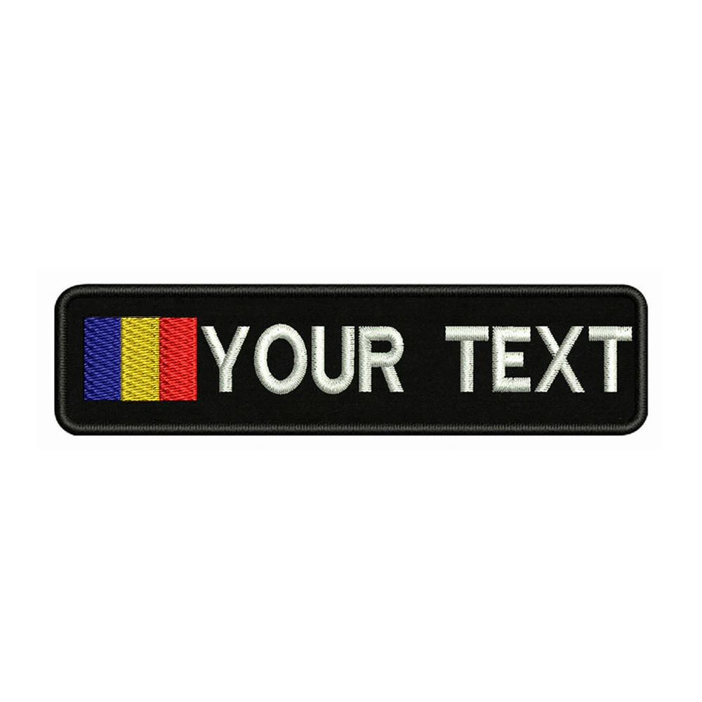 Chad Flag 10X2.5cm вышитое пользовательское имя заплатка с текстом нашивки на железной