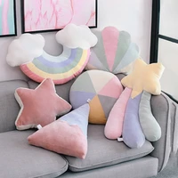 ins colorful star moon rainbow cloud crown cushions plush pillow kids plush toys soft sofa cushion baby sleeping pillows gifts