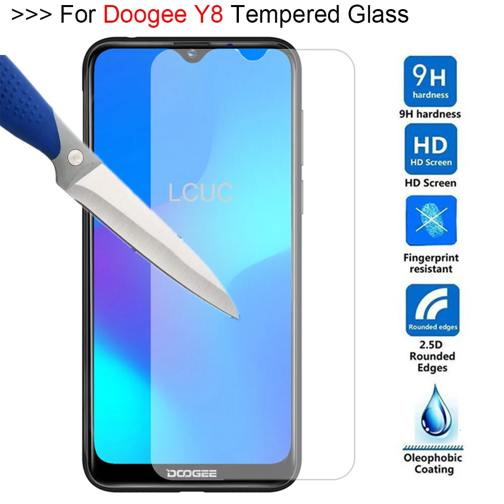 

9H 2.5D Ultra-thin Tempered Glass For Doogee y8 HD Screen Protector For Doogee y8 6.1 Inch Scratch Proof Protective Film