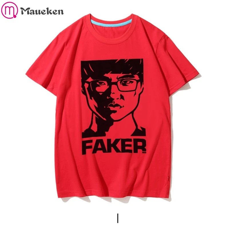 2020 SKT T1 Faker крутая модная футболка для мужчин 1 рубашка игровая с коротким рукавом |
