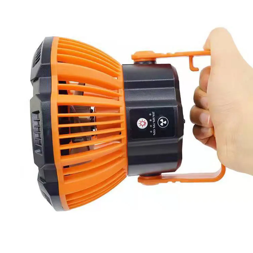 

3-speed Levels Household Fans Camping Fan Multi-function Portable LED Lamp Rechargeable Fan Air Cooler with Hanging Hook
