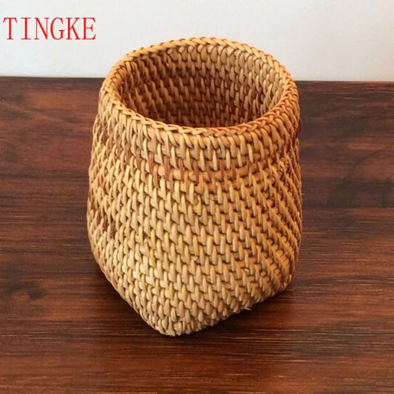 

Rattan Chopsticks Tube Shovel Spoons Bucket Dinner Knives Forks Tableware Storage Box Home Storage Baskets Organizer