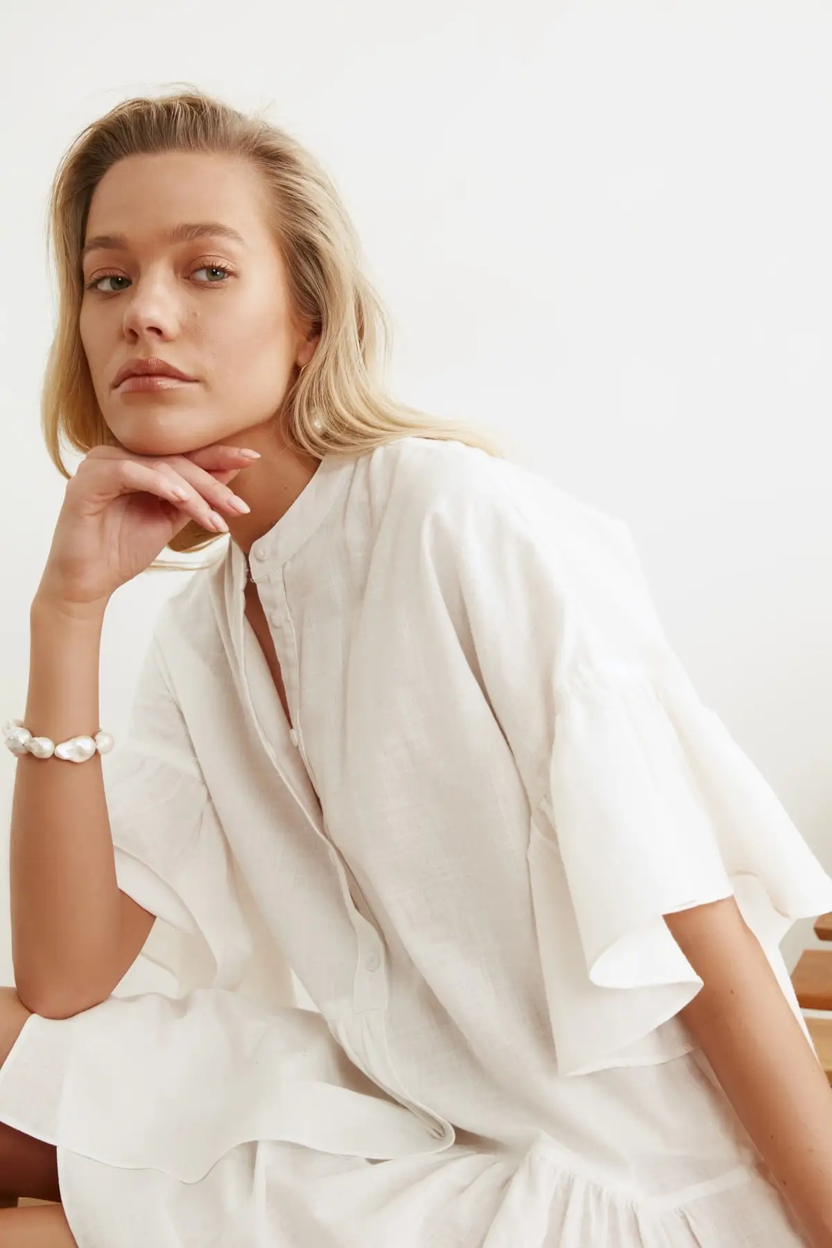 

Trendyol Button Detail Poplin Dress TBESS20EL0873