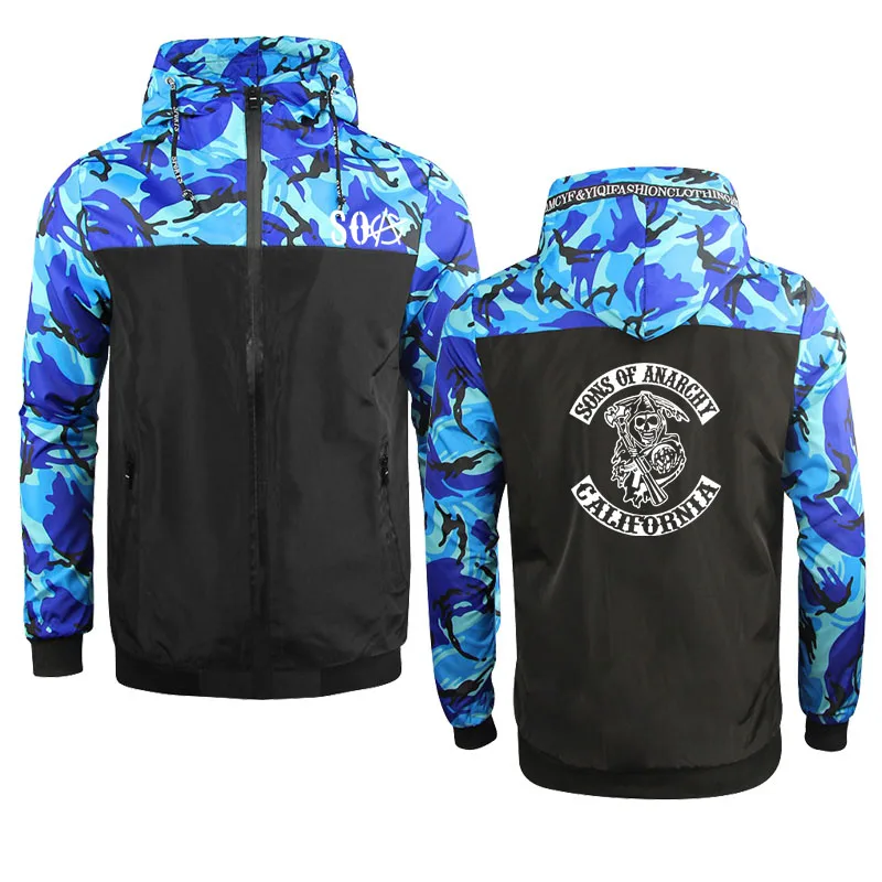 

Hoodies Men SOA Sons of anarchy the child Sweatshirt Skeleton Streetwear Zipper Jacket Men Sportswear Male Hoody