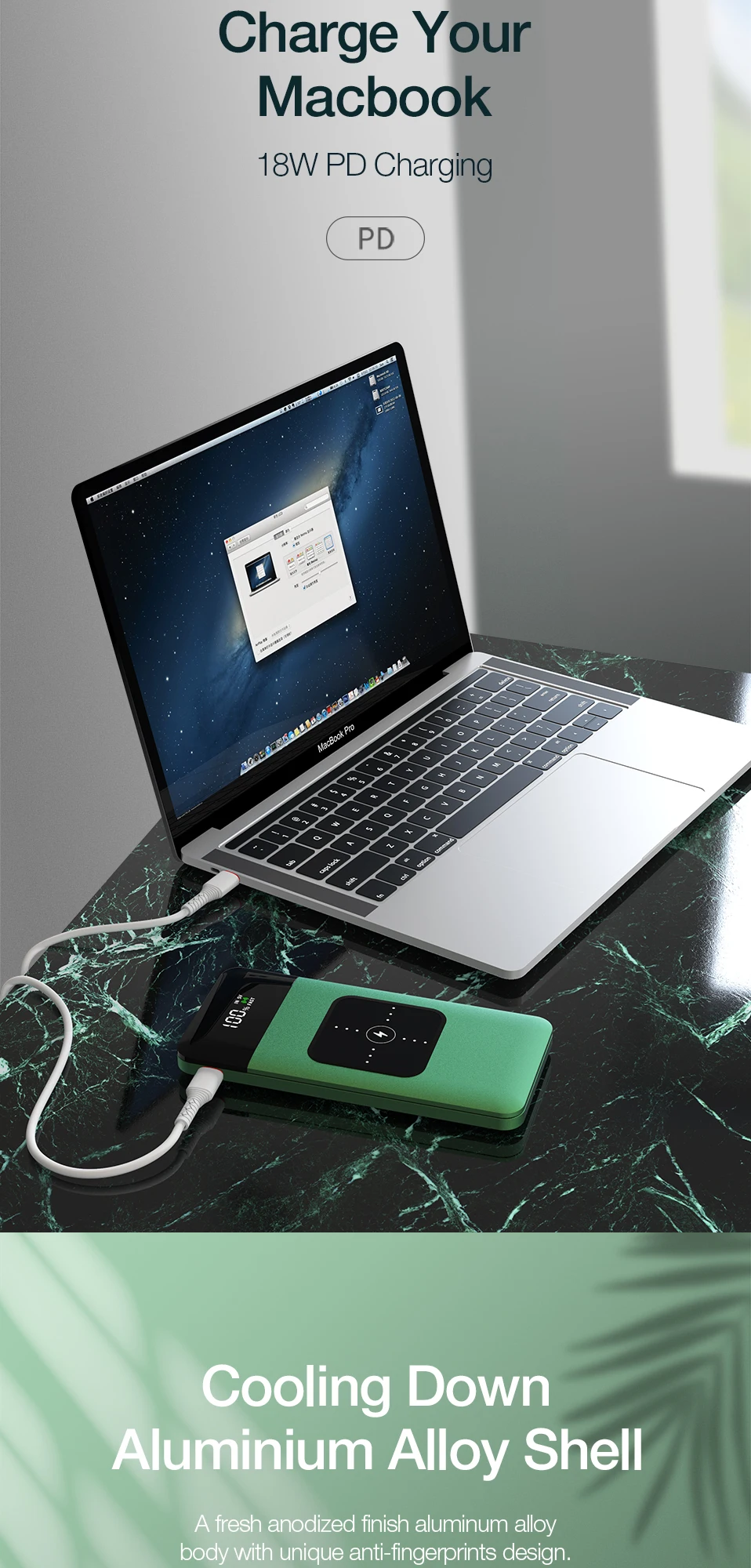 power bank 10000mah GENAI Wireless Charger Power Bank 20000mAh Fast Charging Portable Charger Powerbank for Smartphone External Battery Rechargeable mini power bank