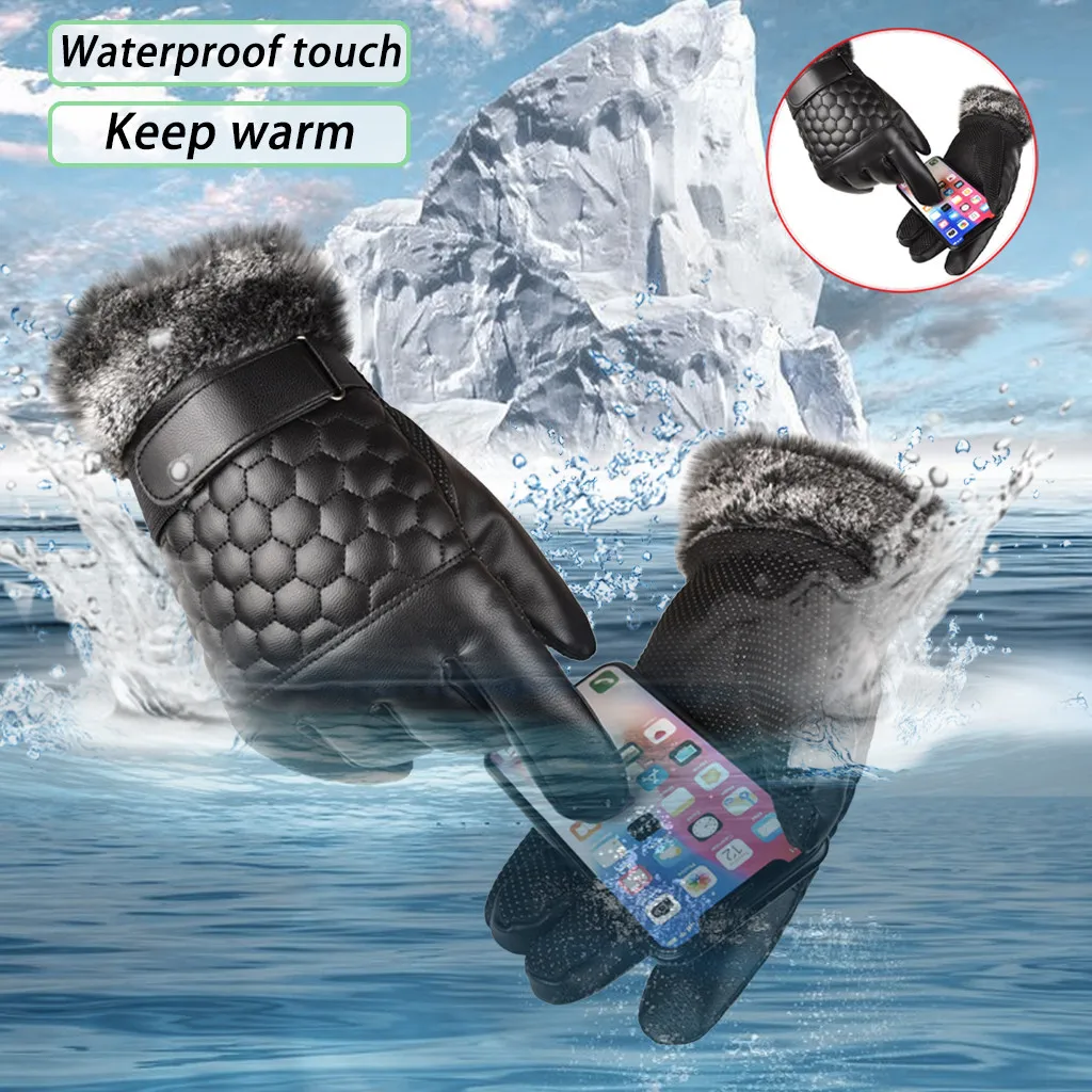 

Sagace Gloves Fashion Men Driving Keep Warm Point Finger Windproof Winter Suede Gloves Touch Screen Gloves Guantes