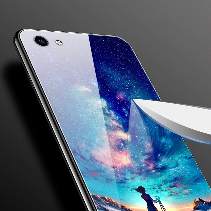 Чехол из закаленного стекла для Vivo Y81 Y 81 чехол силиконовый мягкий бампер Coque VIVOY81