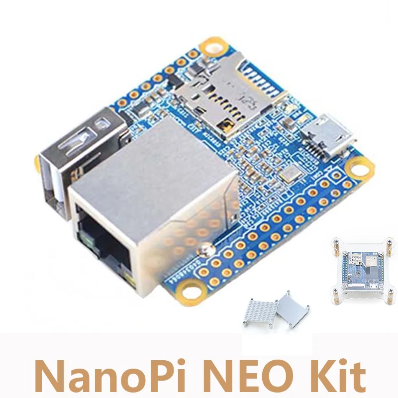 Набор NanoPi NEO Allwinner H3 четырехъядерный телефон плата разработки + радиатор