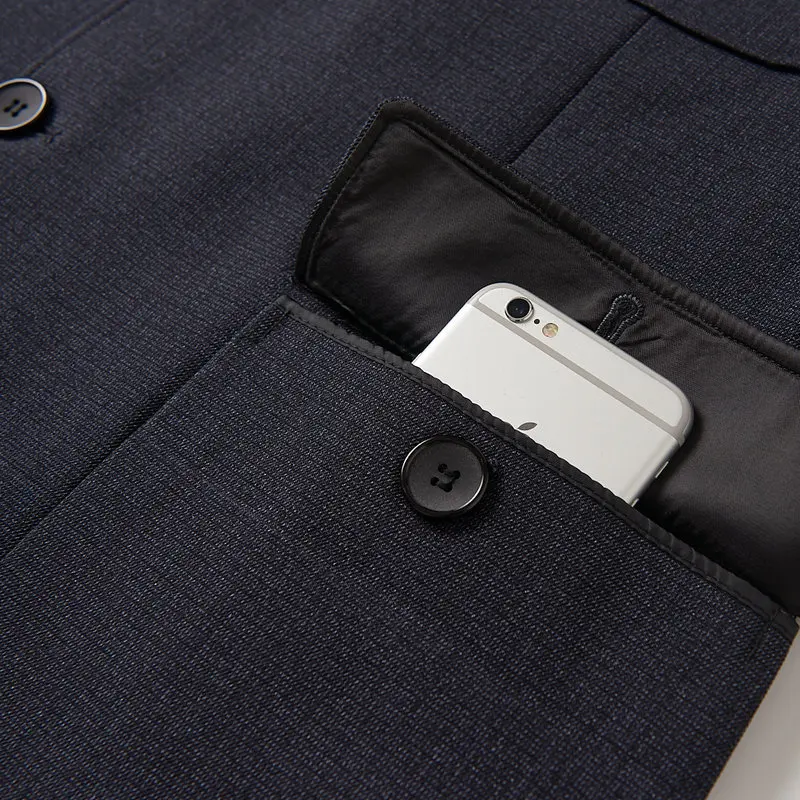 Костюм-двойка мужской из пиджака и брюк темно-серого цвета |