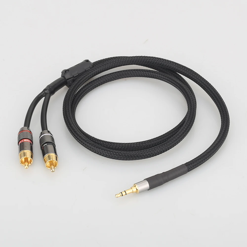 Аудиокабель Audiocrast A53 + XW60, аудиокабель RCA, провод аудиосигнала, штекер 3,5 мм, прямой aux штекер, преобразование двух RCA штекеров