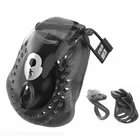 Последняя версия 3 цвета, Мужская полностью удерживающая чаша, устройство верности, клетка для пениса с 4 кольцами для пениса, секс-игрушки для мужчин, усиленный замок рабства 01