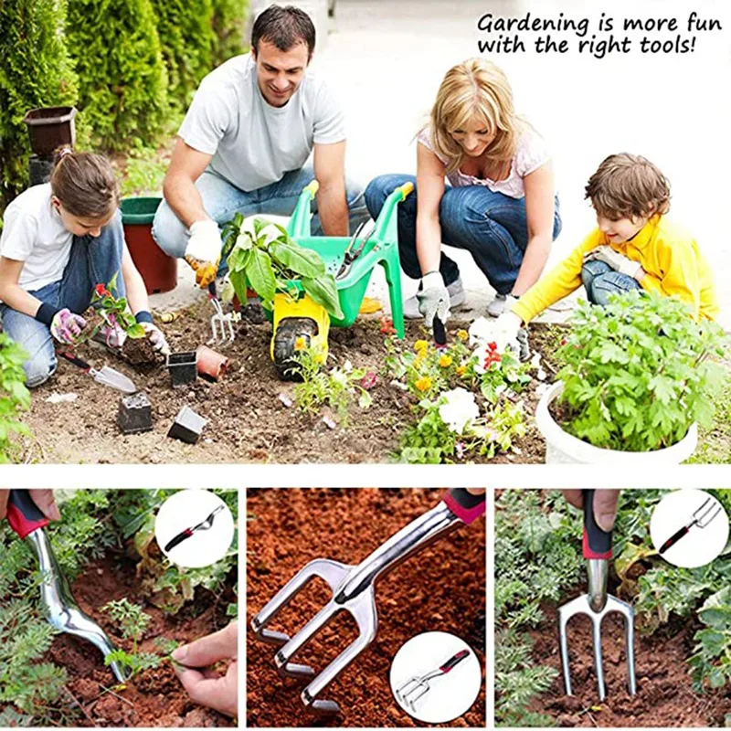 

5PCS Garden Tool Setstainless steel Heavy Duty Gardening Gifts Tool Set with Non-Slip Rubber Grip for Men and Women