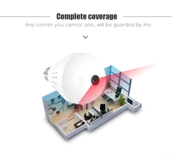 360 Degree LED Light 960P Wireless Panoramic Home Security WiFi CCTV Fisheye Bulb Lamp IP Camera Two Ways Audio E27 Camera 4