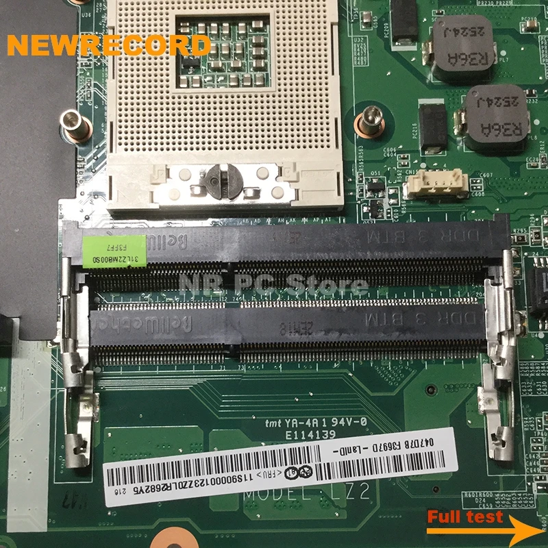 

NEWRECORD For DA0LZ2MB6F0 IdeaPad Z480 laptop motherBoard HM76 DDR3 HD Graphics main board fully Tested