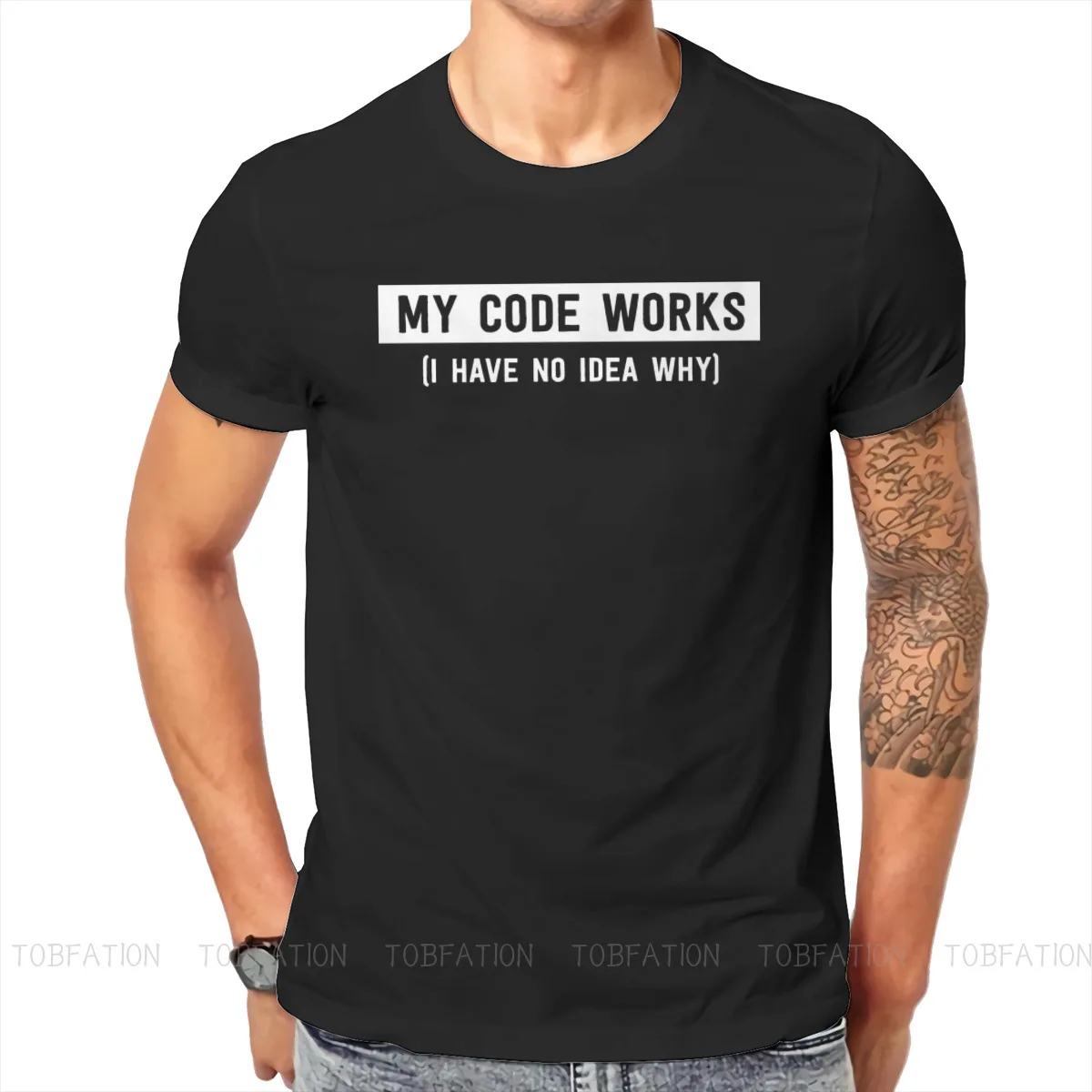 

Computer Software Program Engineer My Code Works I Have no Idea Why Tshirt Teenager Clothes Tops Large Cotton O-Neck T Shirt
