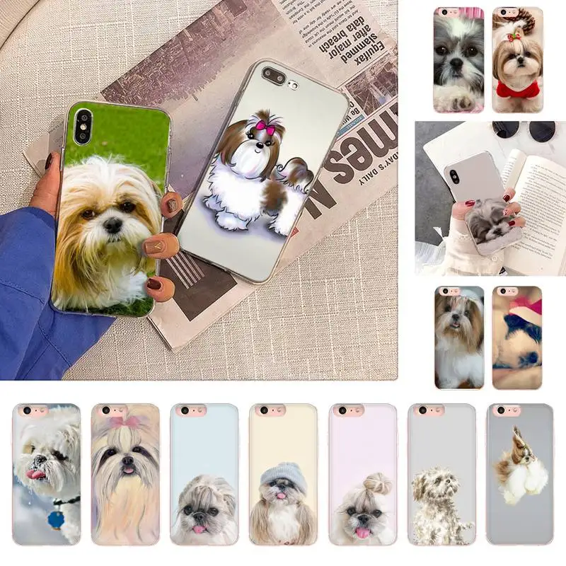

TOPLBPCS Cartoon Shih Tzu Dog Phone Case for iPhone 11 12 13 mini pro XS MAX 8 7 6 6S Plus X 5S SE 2020 XR case