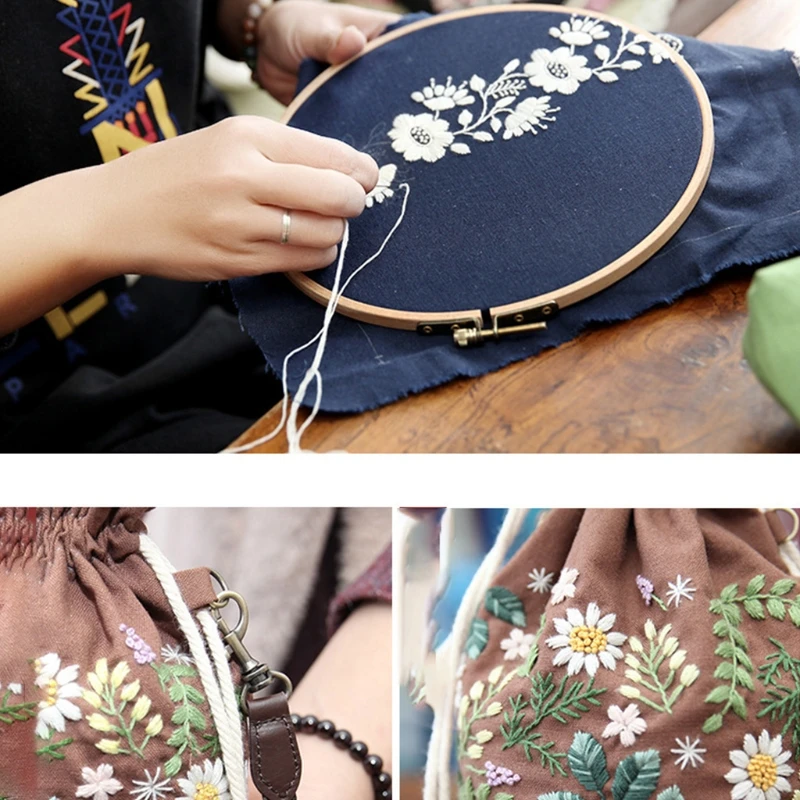 

20CA DIY Embroidery Flower Tree Purse Women Bag Needlework Sewing Cross Stitch Chinese Style Coin Purses Vintage