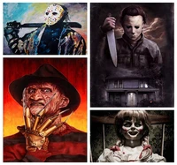 full square drill 5d diy diamond painting horror it film characters diamond embroidery cross stitch mosaic decor special gift