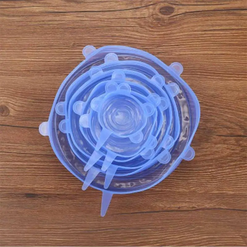 

6PCS/Set Silicone Universal Cover High Temperature Multi-Function Sealed Fresh-Keeping Sealed Cover Fresh-Keeping Cover U3N3