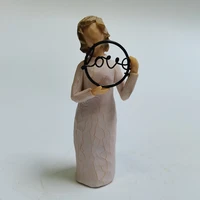 angel figurine decor desktop dressing girl with love shelf statue character fairies bookcase collectible sculpture ornament