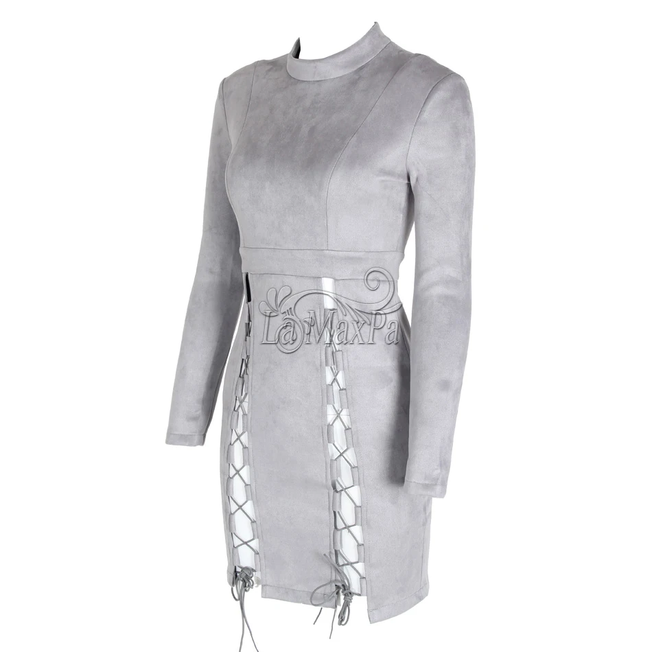 2021 летнее Серое Женское платье сексуальное тонкое Дамское бархатное с круглым