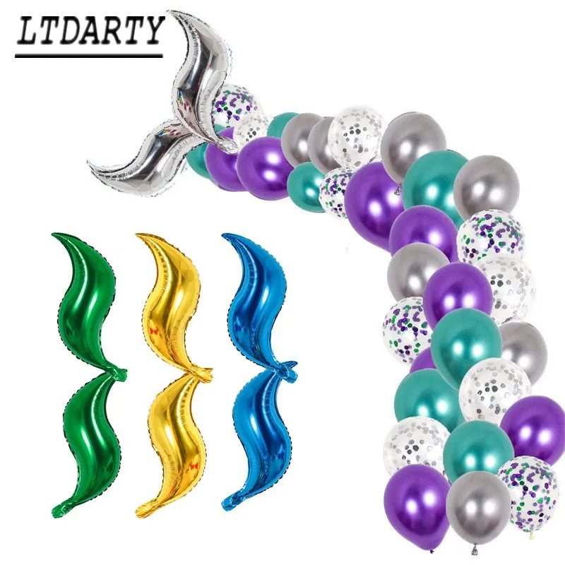 5 шт. 18 дюймов золотистый фиолетовый S-образный надувной шар сделай сам с хвостом