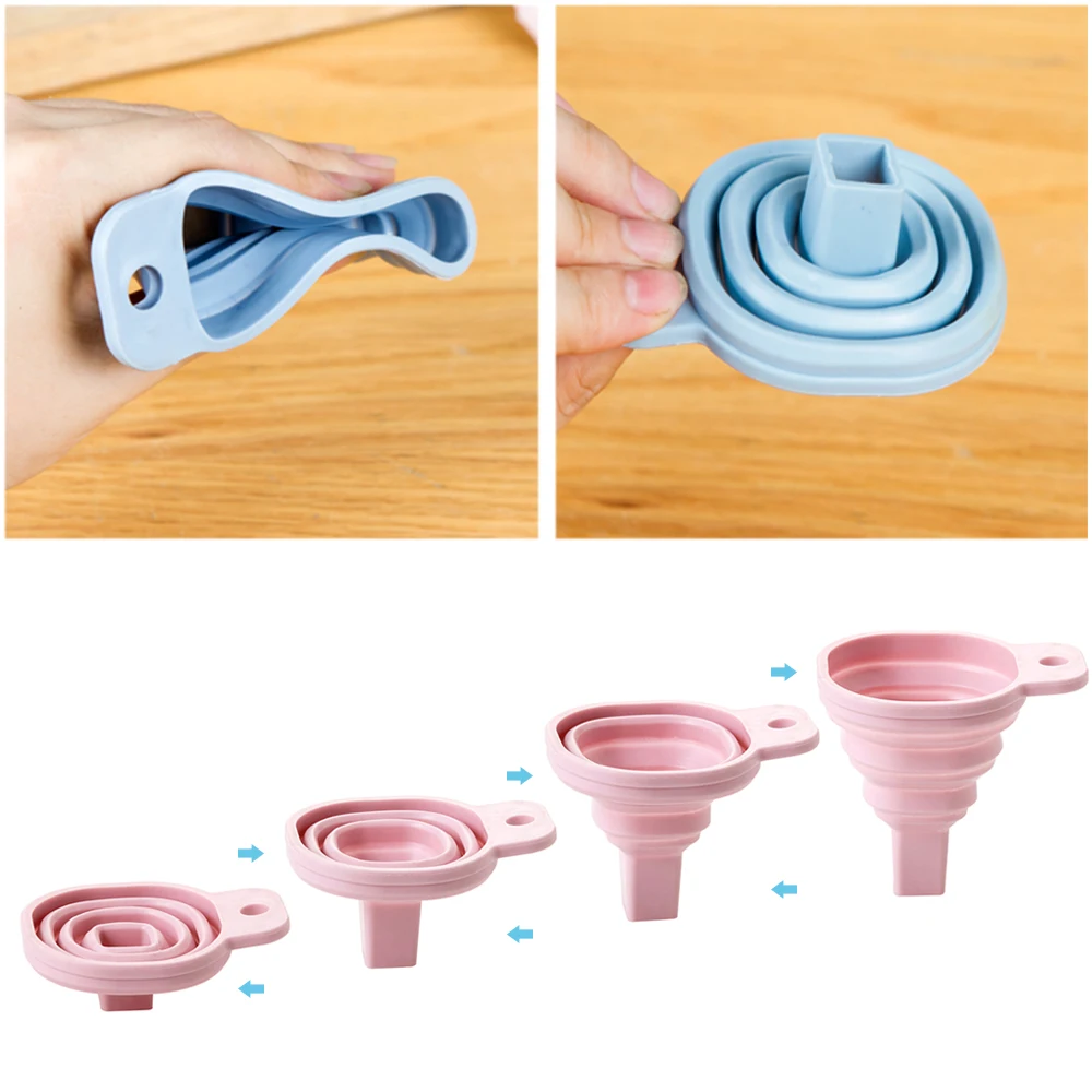 1 шт. силиконовая Складная воронка кухонный жидкий инструмент портативная
