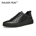 Туфли Walkerpeak мужские из 100% натуральной воловьей кожи, повседневная обувь для бизнеса, плоская подошва, на шнуровке