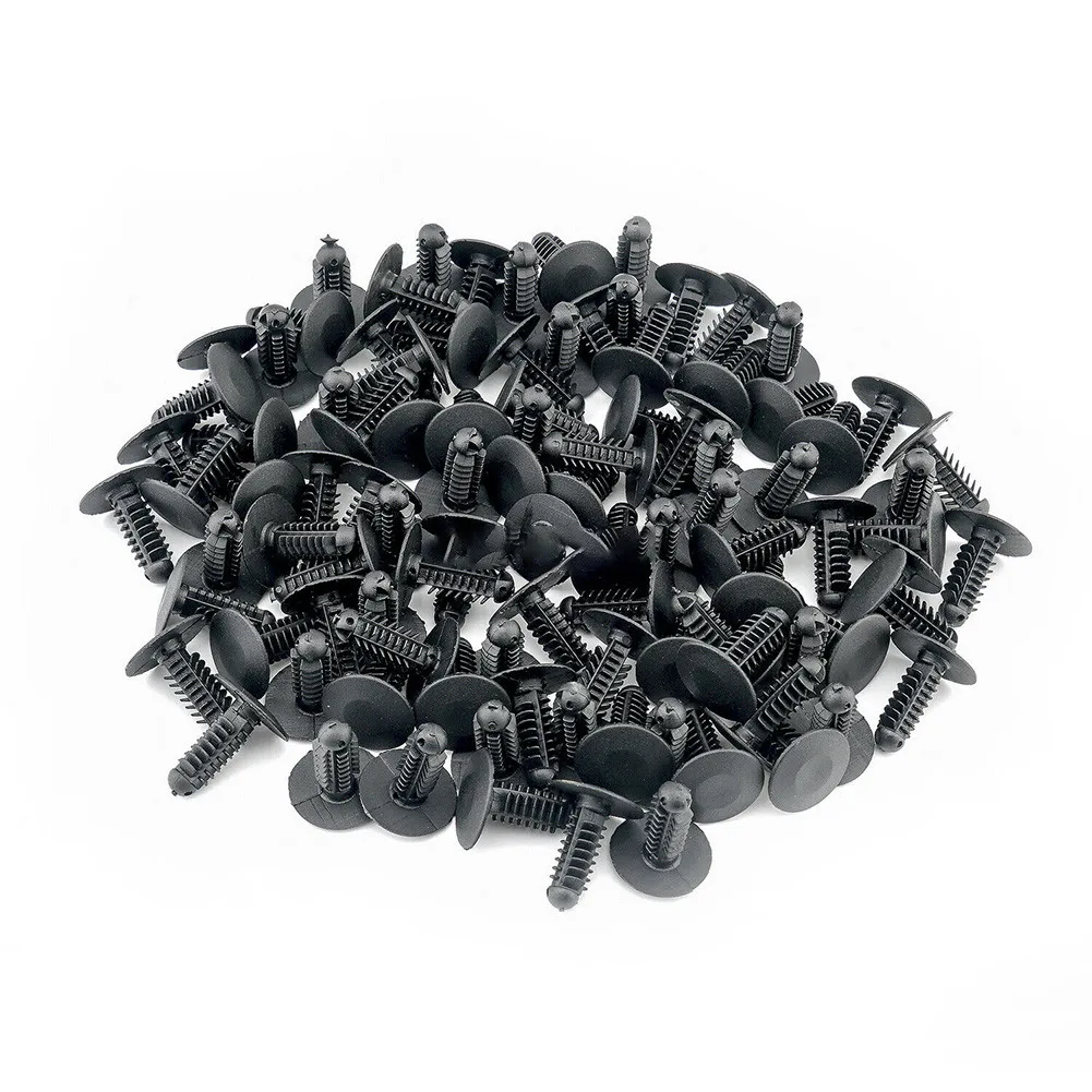 

100pcs Fastener 18mm Head 8mm Hole Clips Dark Grey Fir Tree Replacement