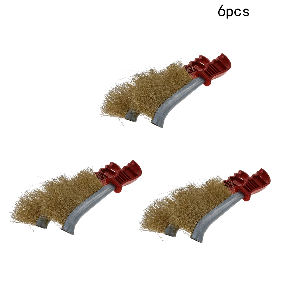 

Utoolmart 2/3/6pcs Copper Plated Steel Wire Knife And Brush 235mm x 51mm x 36mm Rust Removal Cleaner Polishing Hand Tools